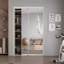 Portes de placard coulissantes en miroir trempé à cadre en aluminium H 80 po 1 Lite avec trousse de quincaillerie d'installation-89056437-133588276