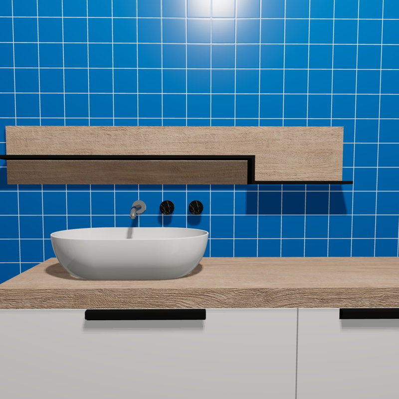 Torch Song 4'' W x 4'' L Glass Singular Tile, Royal Blue