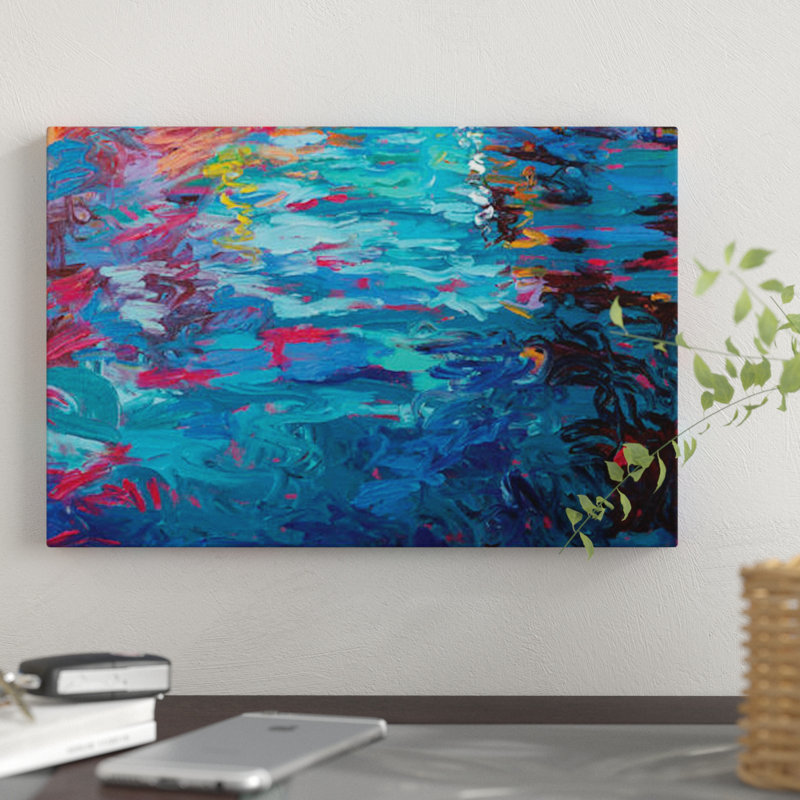 « bm 012 » par iris scott abstracts, impression sur toile, H 26 po x l 40 po x P 1,5 po, Toile tendue, Pas de tapis