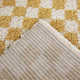 Walker Checkered Mustard/Cream Shag Area Rug