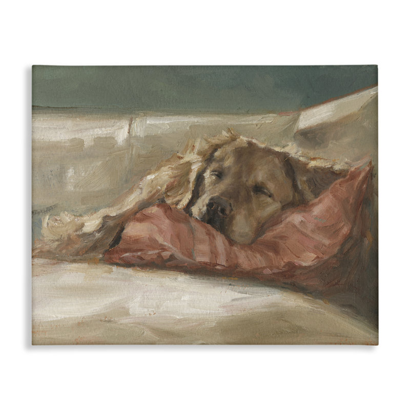 "Comfortable Sleeping Labrador", art mural par Ethan Harper, 16" H x 20" W