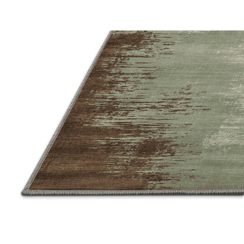 Tapis abstrait gris lavable à la machine, Rond 4 pi