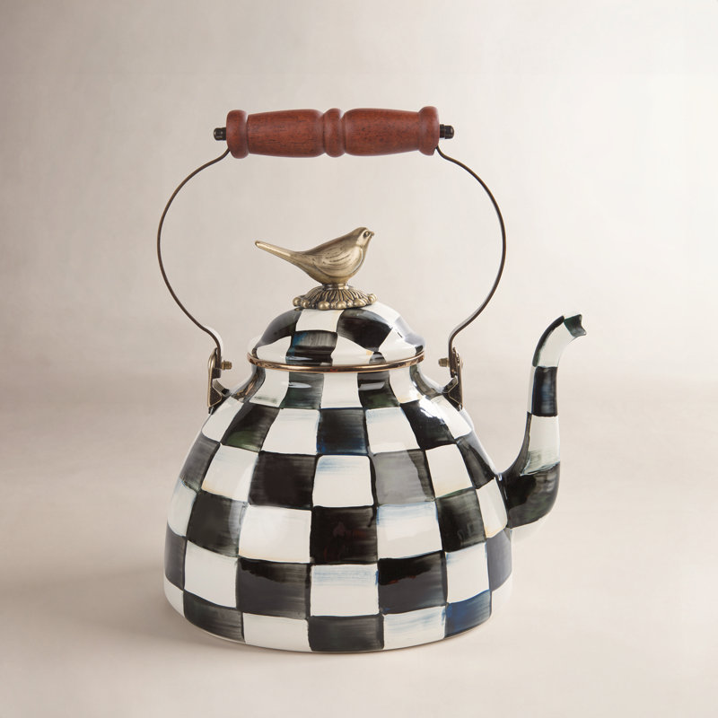 Courtly Check® 3 Quart Tea Kettle with Bird