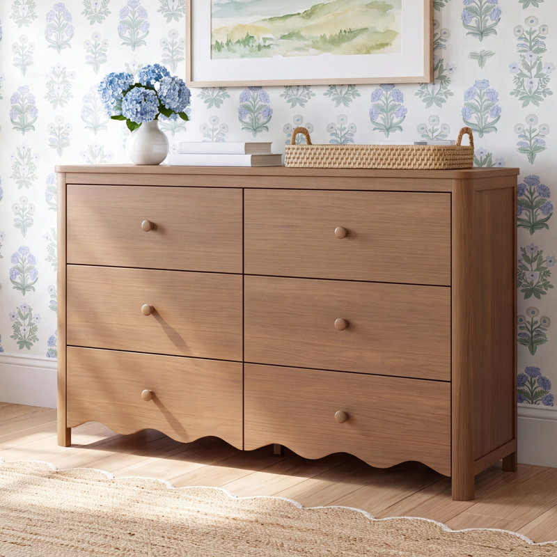 Commode double 6 tiroirs Casablanca, Noisette
