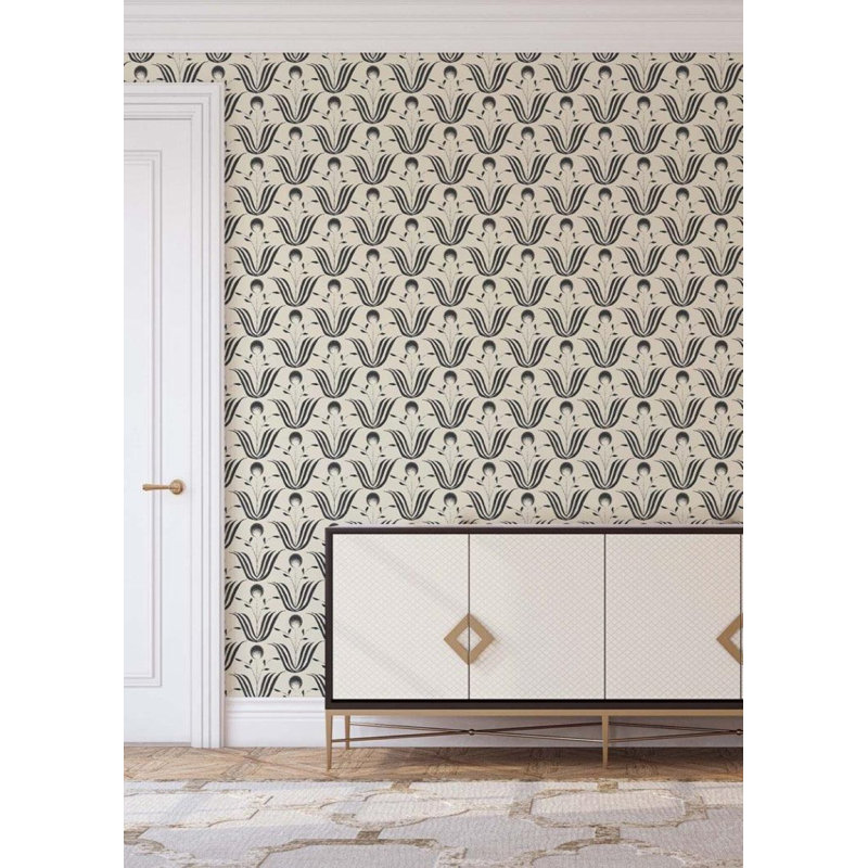 Lady Charlotte Spring Bloom 10' L x 24" W Wallpaper Tile, Sepia, Premium Paper