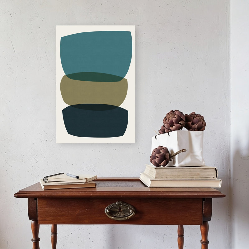 «Stacked Organic Shapes Abstract», reproduction d'art mural contemporain, H 24 po x l 16 po