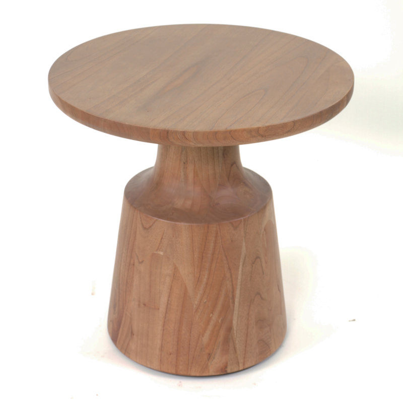 Lempa Round Chairside Table, Bisque