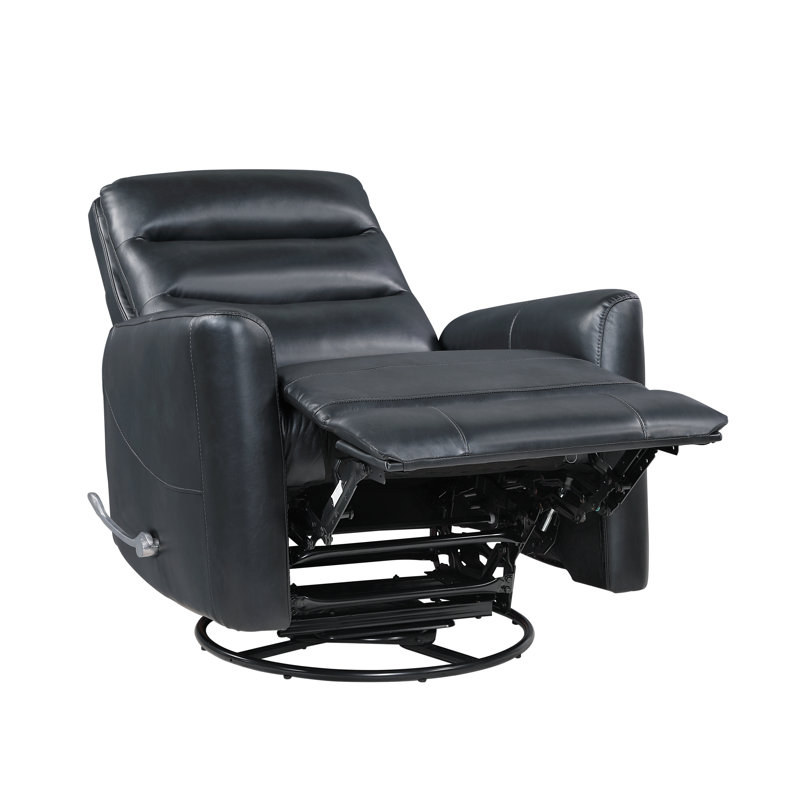 Fauteuil inclinable et pivotant en similicuir Sacson, Noir