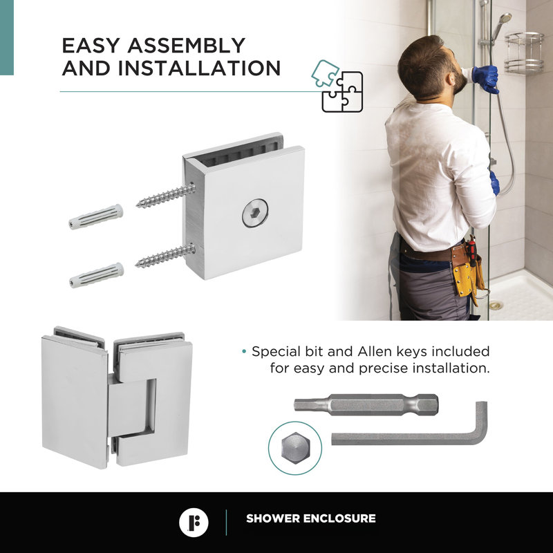 42'' Polished Chrome Frameless Neo Angle Shower Enclosure