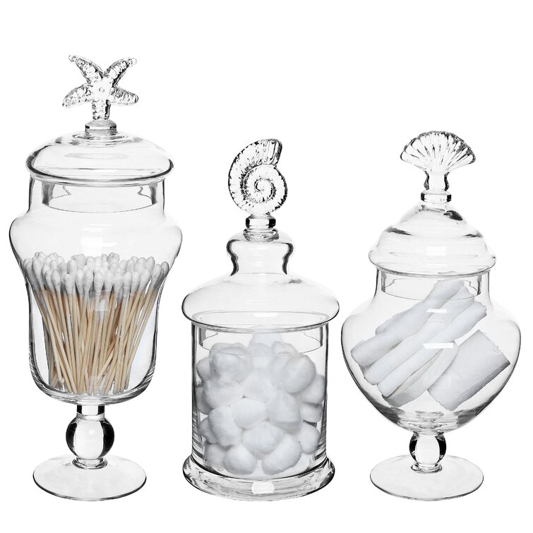 Willa Arlo Interiors 4 Piece Clear Glass Apothecary Jar Set & Reviews