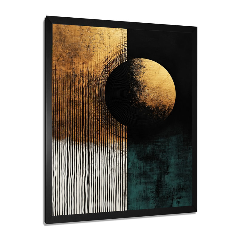 Fillmore - art mural abstrait, H 32 po x l 16 po, Noir, Reproduction encadrée d'une seule photo