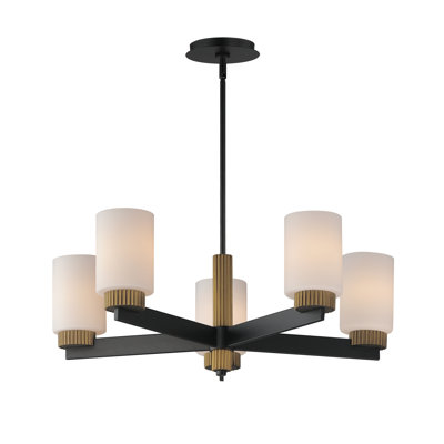 Ruffles 5 - Light Steel Dimmable Chandelier
