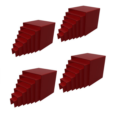 Ensemble de 4 ensembles de sept élévateurs combinés de 2 po, 3 po, 4 po, 5 po, 6 po, 7 po et 8 po cubes en plexiglas 3 côtés