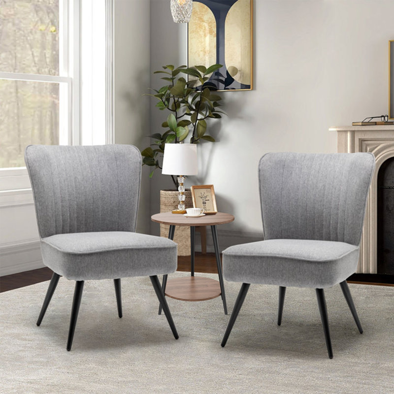 Allicyn Upholstered Slipper Chair, Gray