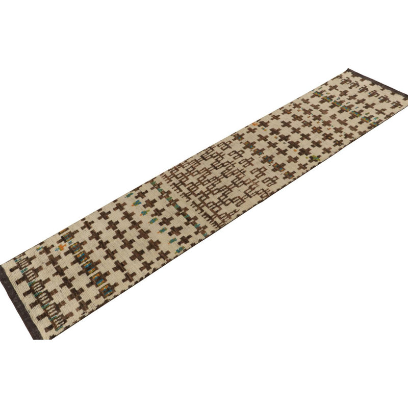 Moroccan Hand Knotted Area Rug, Runner 3' x 10'