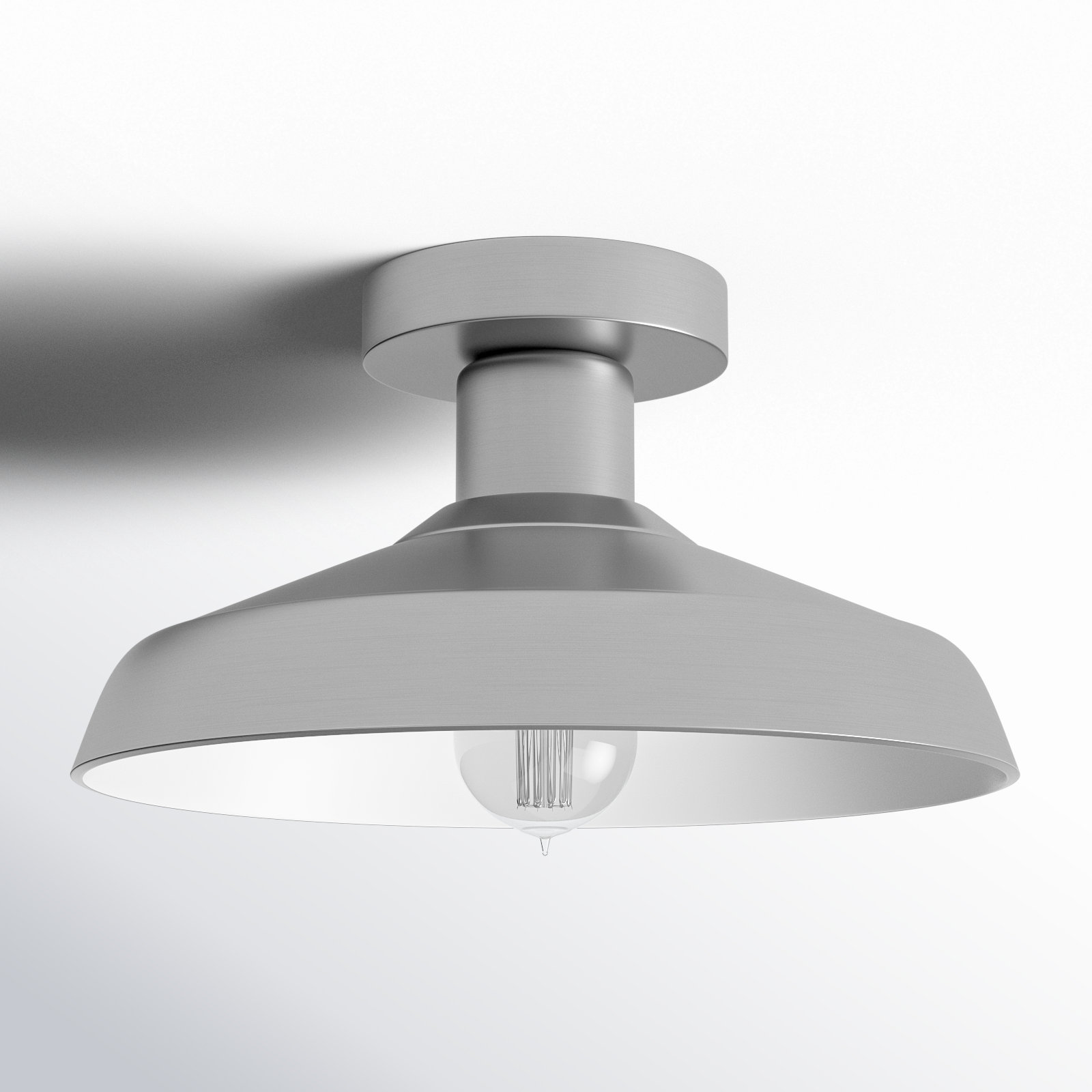 Vanielle Bell Outdoor Semi Flush Mount, Antique Brushed Aluminum