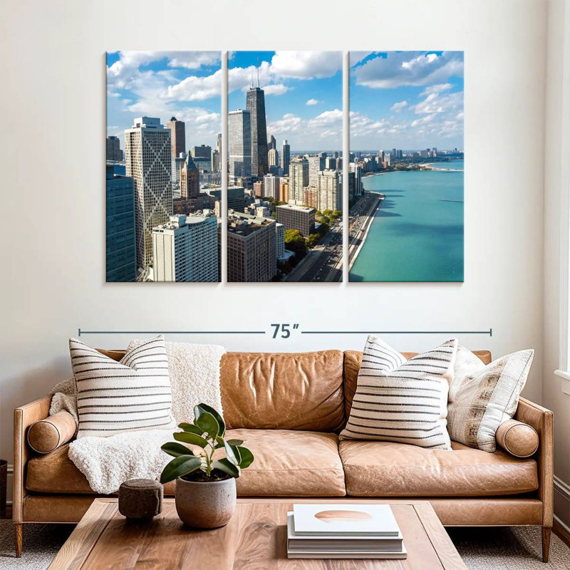 Sebbie, Chicago, front de mer, horizon, H 42 po x l 65 po