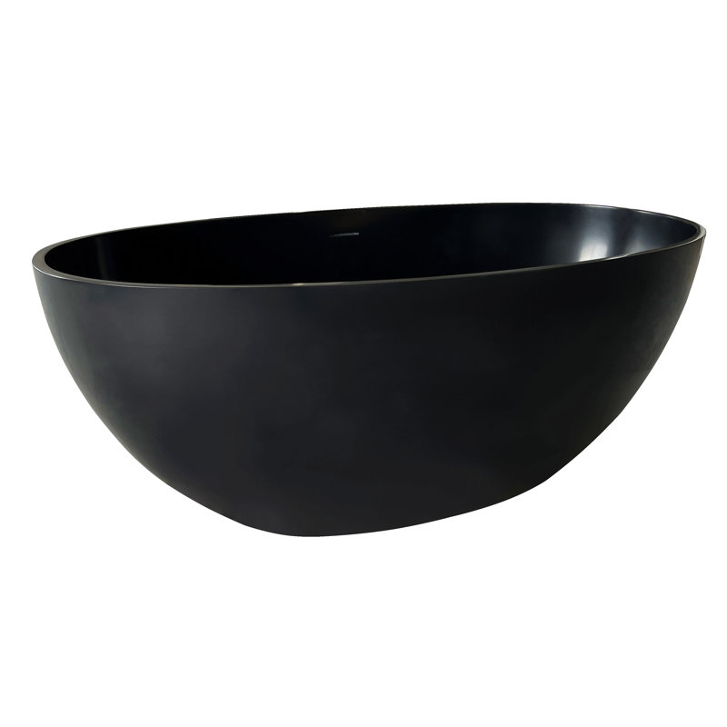 Baignoire profonde 55 "à surface solide de qualité supérieure, Noir