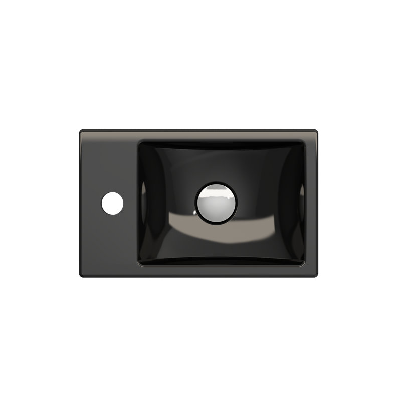 BOCCHI Milano 9.06'' Fireclay Rectangular Bathroom Sink, Black