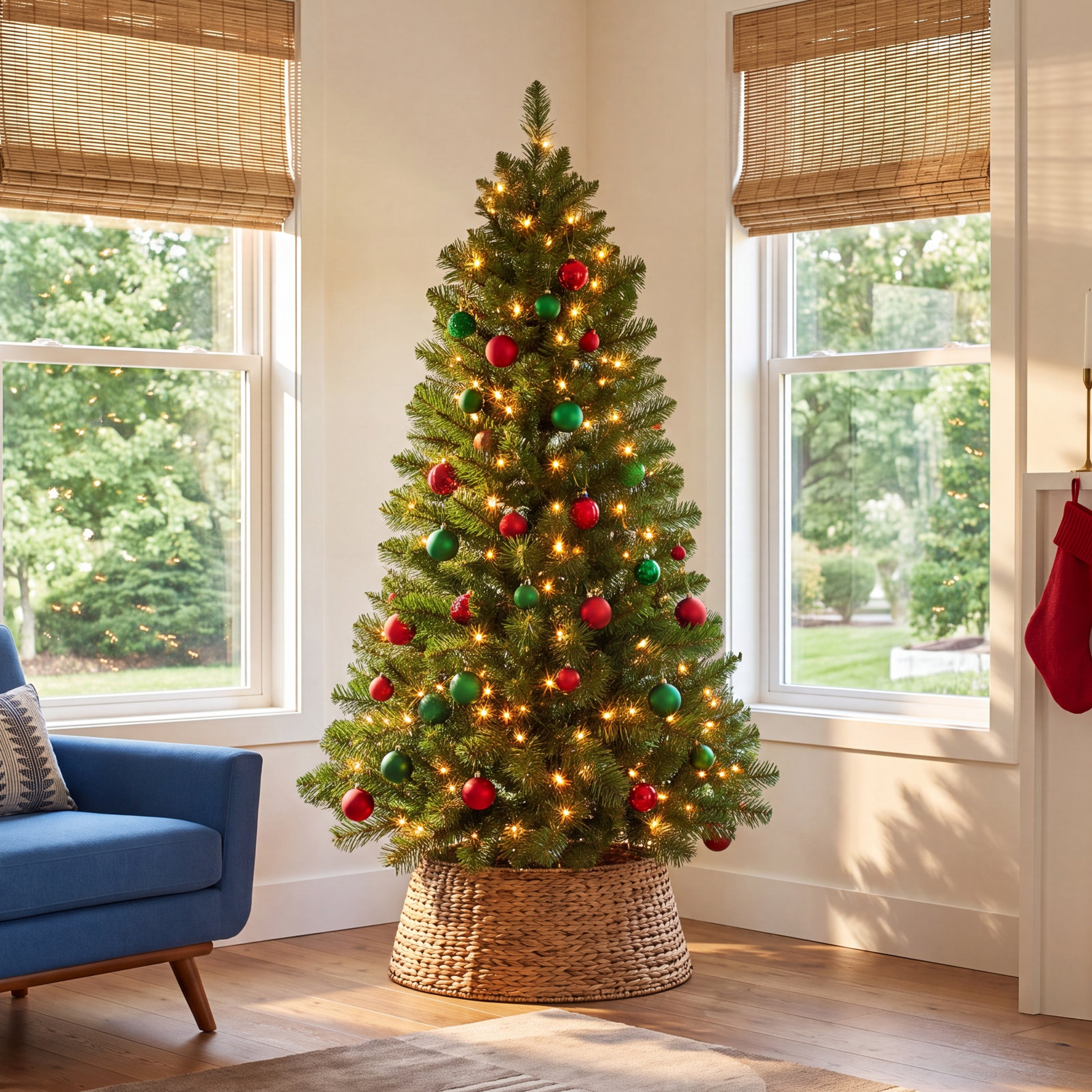 54' Lighted Artificial Pine Christmas Tree
