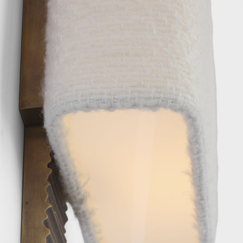 Anne-Marie Barton Fumar 23" Tail Sconce with Bouclé Shade, Ridged Tombac