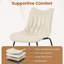 Ensemble de 6 chaises de salle à manger modernes Mid-Century, chaises d'appoint en similicuir imperméables avec pieds en métal, beige-320993314-320993315