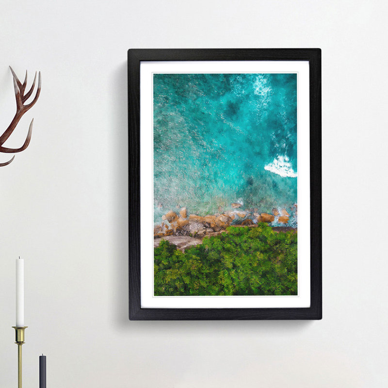 Atuh Beach in Bali Indonesia - Picture Frame Painting Print, Black Framed, 63cm H x 45cm W x 2cm D