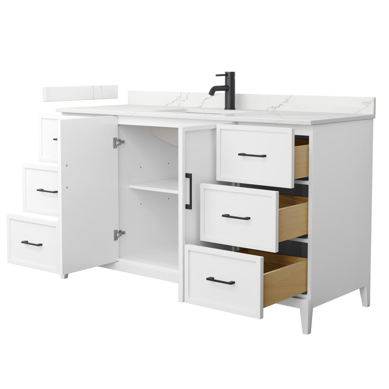 Elan 60'' W Vanity, White, Matte Black, Single
