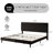 Velvet Upholstered Platform Bed Headboard and footboard with soft-padded vertical channel quilting-759721671-759721675