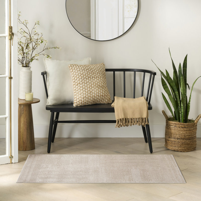 Ebern Designs Reimann Taupe Modern Indoor Rug, Rectangle 2' x 3'