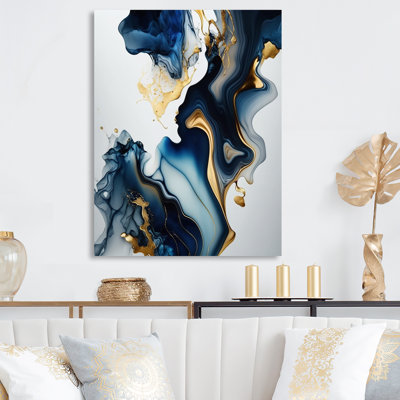 Abstract Geode Marble Blue I - Abstract Marble Wall Art