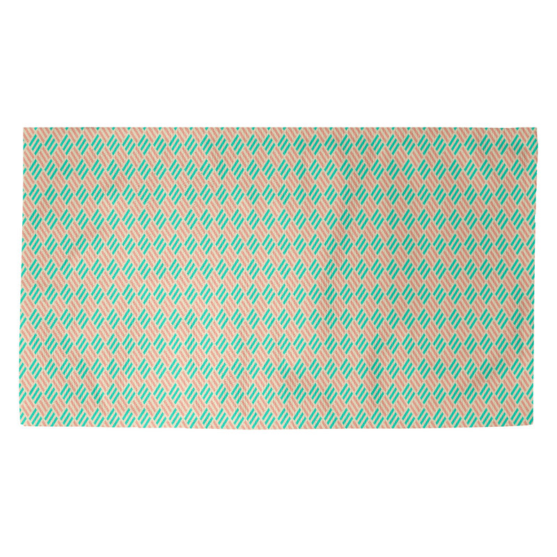 Tapis en losanges à rayures green area Avicia, Rectangle 3 pi 3 po x 5 pi 3 po