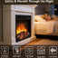 Foyer électrique encastrable 26 po, chauffage ultra-mince, bûche, flamme réaliste, télécommande, 1 400 W de chaleur, 5 000 W, 11 réglages de température, 4 réglages de luminosité de la flamme, installation dans un meuble télé