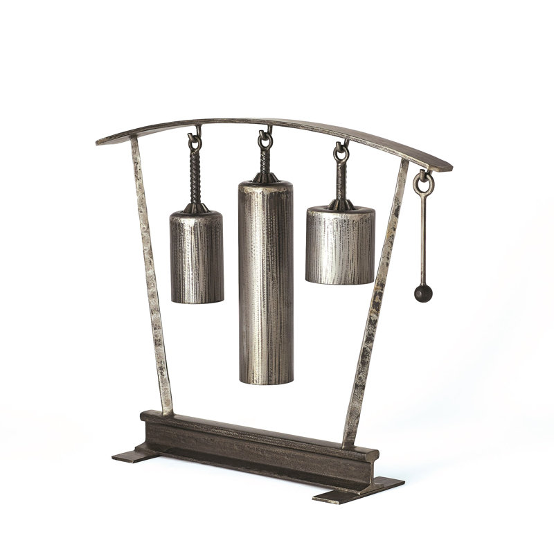 Three Tone Rail Sound Sculpture-Natural Iron