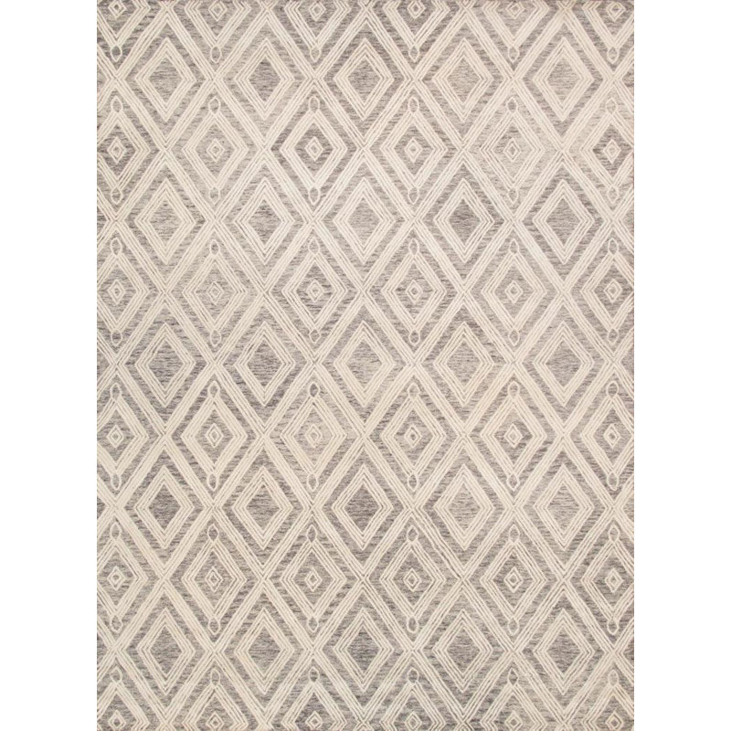 Moroccan Area Rug in Silver, Rectangle 5' x 8'