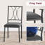 5-Piece Dining Set for 4, Rectangular Table with 4 Upholstered Metal Chairs, Rustic Gray-Brown, Small Apartment-784191985-784191991