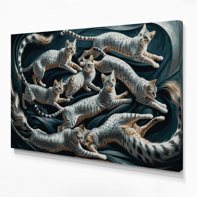 «Cats Arabian Mau», art mural sur toile, H 16 po x l 20 po