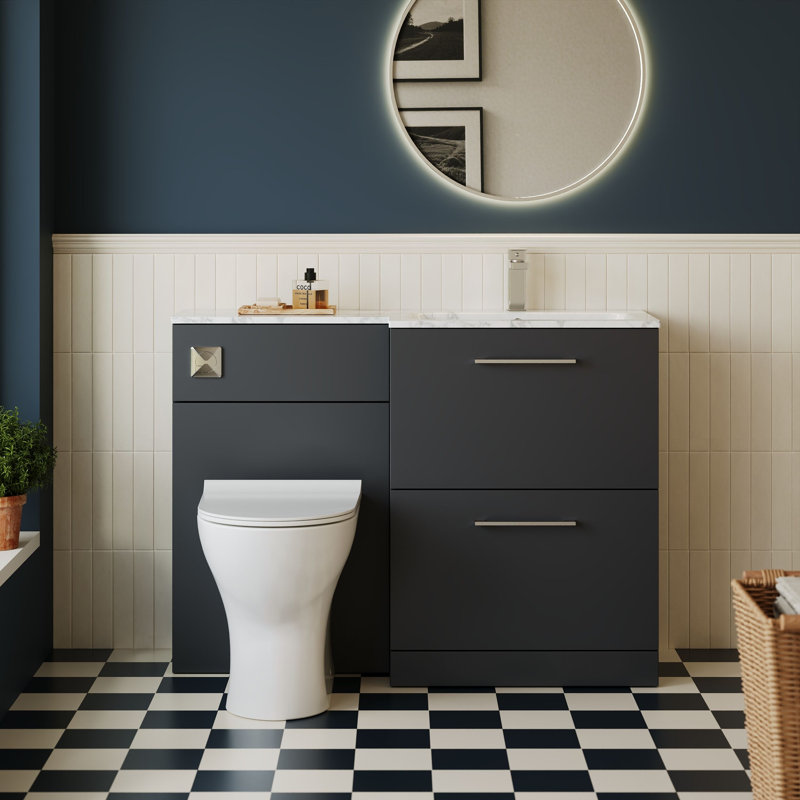 Arno 1105 mm Bathroom Vanity, Soft Black