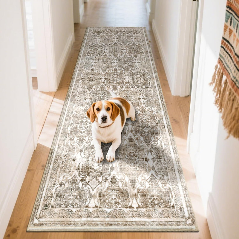 Tapis de couloir lavable à la machine, antidérapant, Runner 2' x 6', Multi-brown