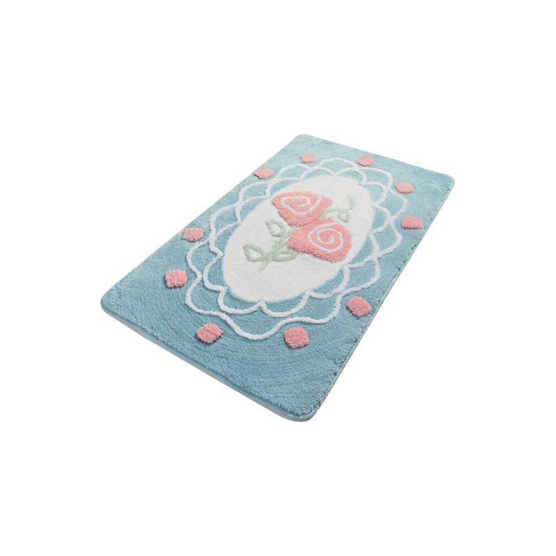 Tapis de bain Afacha, Bleu / blanc