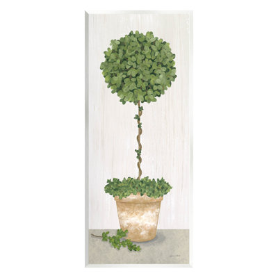 Art mural rond sur toile d'arbre en pot par Annie Lapoint