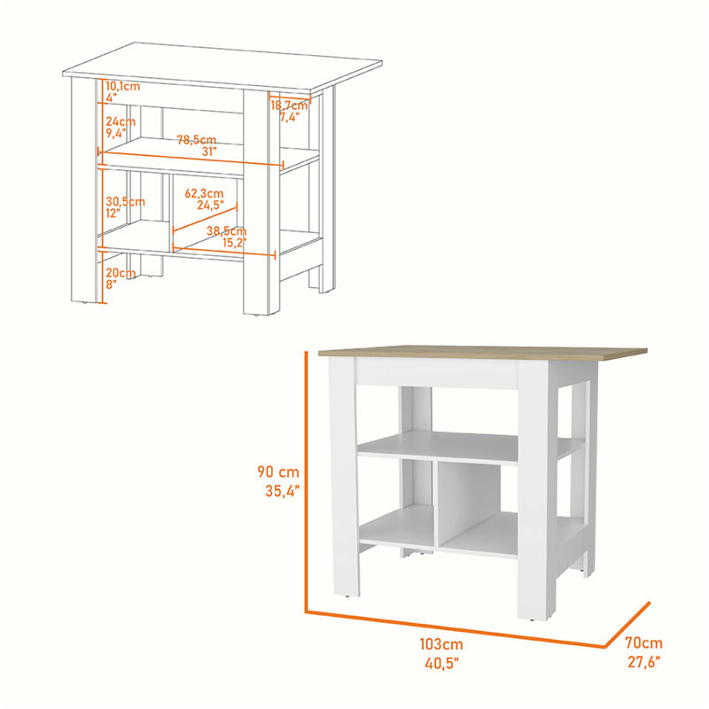 Îlot de cuisine polyvalent avec rangement abondant et surface robuste pour les délices culinaires