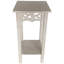 Table de bout Cesidia de 23,7 po de hauteur avec tablette de rangement, table d'appoint, support de décoration pour petits et petits espaces, blanc cassé antique délavé à l'eau-2096289247