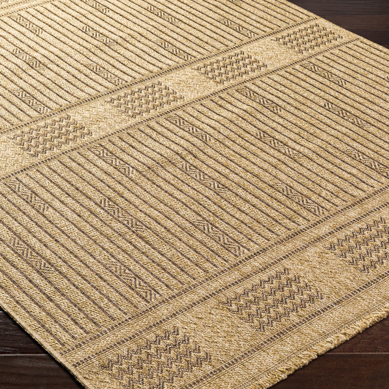 Klara Boho Jute-Look Beige Area Rug, Geometric, Rectangle 304  x  431 cm
