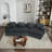 Modular Cushion Sofa Removable Footstool-1857948801
