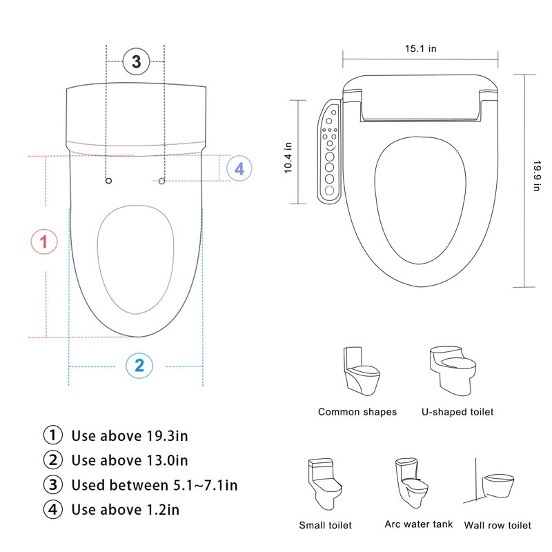 Siège de bidet allongé pour toilette