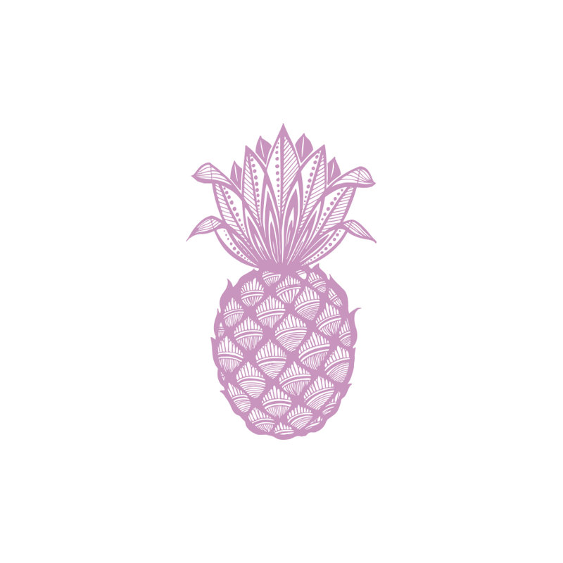 Décalcomanie murale fruits de pin ananas Barringer, Lilas