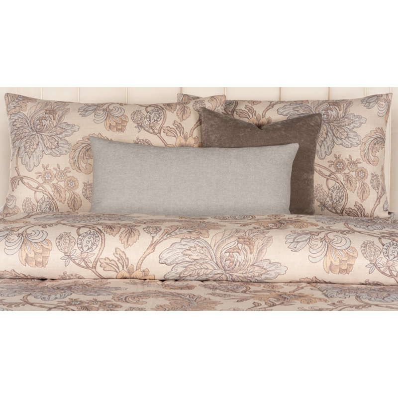 Margorie Polyester Floral Duvet Cover & Insert, Full Duvet + 2 Standard Shams + 2 Throw Pillows