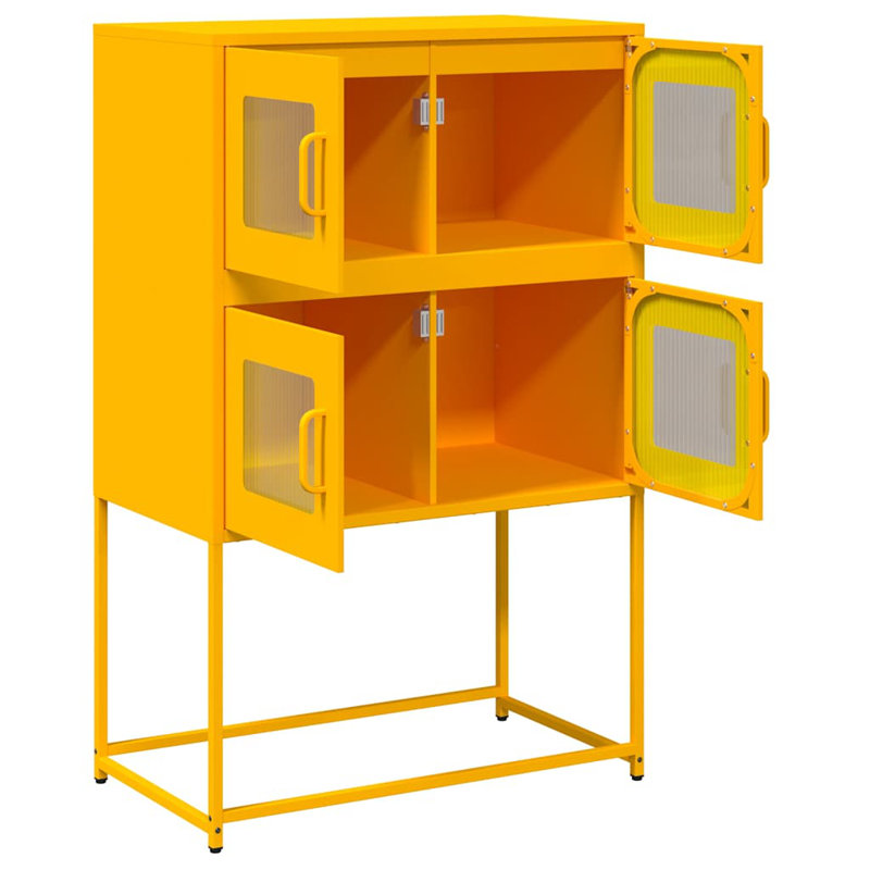 Highboard 68X39x107 Cm Steel, Mustard Yellow