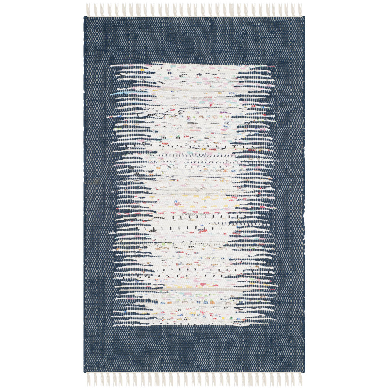 Ceniceros Cotton Hand Woven Area Rug, Rectangle 76 x 122 cm